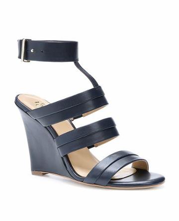 Ann Taylor Keelen Leather Ankle Strap Wedges