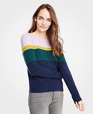 Ann Taylor Colorblock Crew Neck Sweater