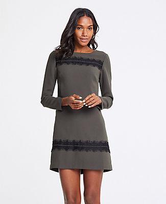 Ann Taylor Lace Trim Shift Dress