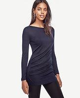 Ann Taylor Side Draped Boatneck Top