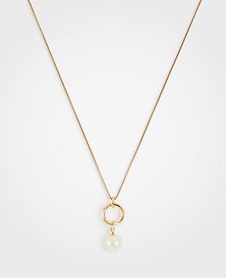 Ann Taylor Pearlized Pendant Necklace