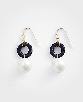 Ann Taylor Pearlized Wrapped Hoop Earrings