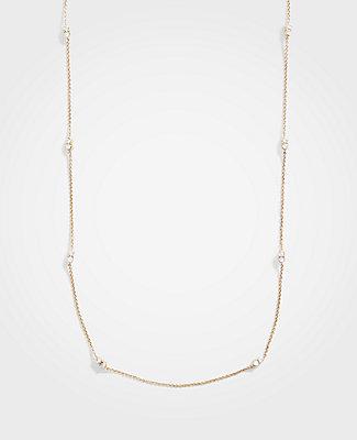 Ann Taylor Double Crystal Station Necklace