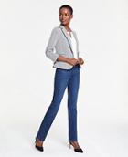 Ann Taylor Curvy Straight Leg Jeans In Light Indigo Wash