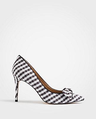 Ann Taylor Kit Gingham Soft Bow Pumps