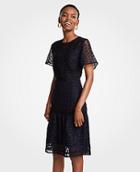 Ann Taylor Mixed Lace Flare Dress