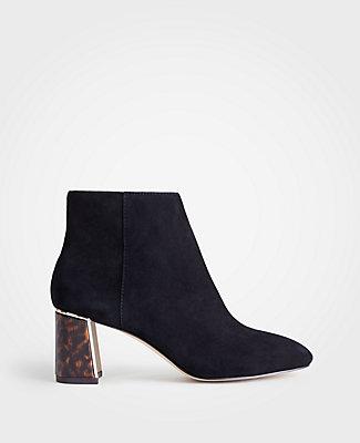 Ann Taylor Eden Tortoiseshell Print Heel Booties