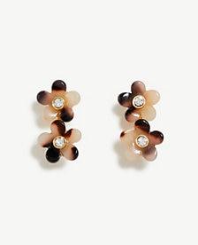 Ann Taylor Tortoiseshell Print Flower Pearlized Drop Earrings