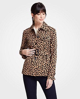 Ann Taylor Cheetah Dot Short Trench