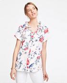 Ann Taylor Floral Cluster Double Ruffle Popover