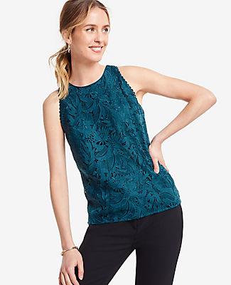 Ann Taylor Lace Halter Shell