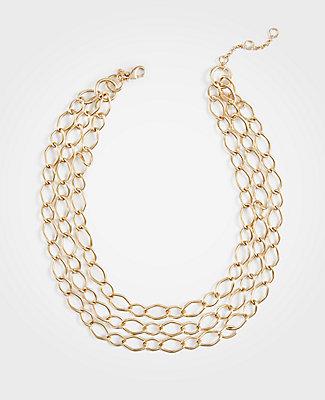 Ann Taylor Triple Chain Link Necklace