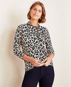 Ann Taylor Spotted Tie Neck Top