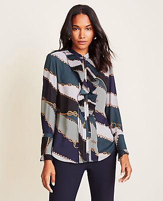 Ann Taylor Chain Print Icon Blouse