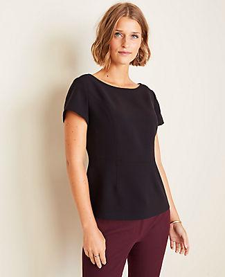 Ann Taylor Doubleweave Peplum Top