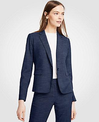 Ann Taylor Textured One Button Perfect Blazer