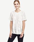 Ann Taylor Textured Tuck Neck Tee