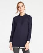Ann Taylor Tipped Tunic Blouse