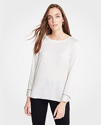 Ann Taylor Chain Mixed Media Tunic