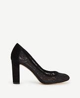 Ann Taylor Abriana Lace Block Heel Pumps