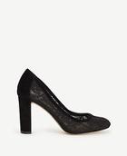 Ann Taylor Abriana Lace Block Heel Pumps