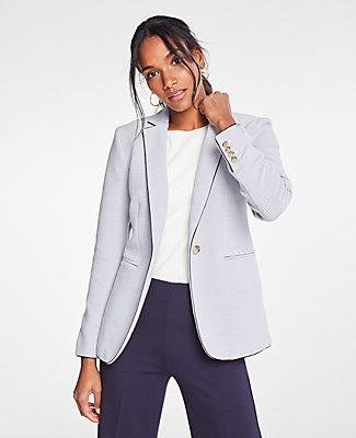 Ann Taylor The Stripe Piped Knit Blazer