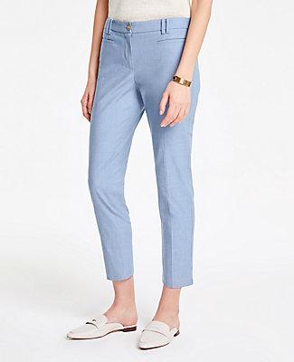 Ann Taylor The Cotton Crop Pant In Chambray
