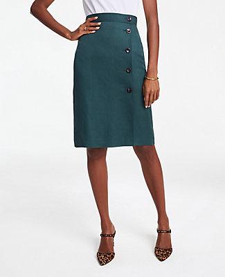 Ann Taylor Side Button A-line Skirt