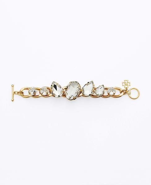 Ann Taylor Stone Statement Chain Bracelet, Gold - One Size