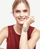 Ann Taylor Crystal Daisy Charm Bracelet