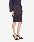 Ann Taylor Quilted Houndstooth Pencil Skirt