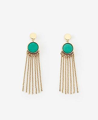 Ann Taylor Stone And Tassel Earrings