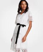 Ann Taylor Lace Belted Dress