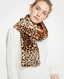 Ann Taylor Cheetah Faux Fur Stole