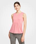 Ann Taylor Paneled Split Neck Shell