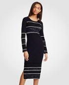 Ann Taylor Spacedye Striped Sweater Dress