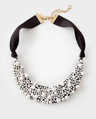 Ann Taylor Pearlized Fabric Necklace