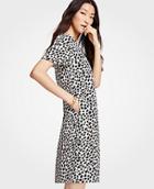Ann Taylor Cheetah Dot Pocket T-shirt Dress