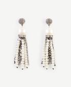 Ann Taylor Crystal Pearlized Tassel Earrings