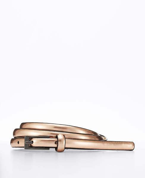 Ann Taylor Skinny Metallic Belt, Gold - Small