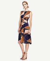 Ann Taylor Modern Geo Tie Waist Dress