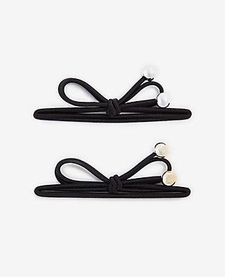 Ann Taylor Metallic Ball Hair Tie Set