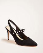 Ann Taylor Vera Crystal Suede Slingback Pumps