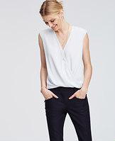 Ann Taylor Cap Sleeve Wrap Top