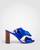 Ann Taylor Oriana Satin Bow Block Heel Sandals