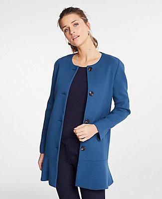 Ann Taylor Doubleweave Long Peplum Jacket