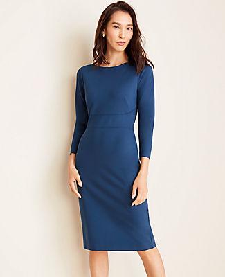Ann Taylor Ponte Boatneck Sheath Dress