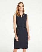 Ann Taylor Tropical Wool Belted Sheath Dress