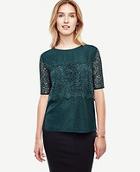 Ann Taylor Mixed Lace Top