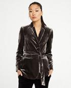 Ann Taylor Velvet Belted Blazer